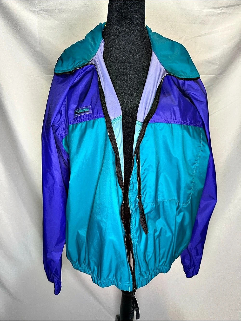 Columbia Color Block Windbreaker Blue & Purple XL